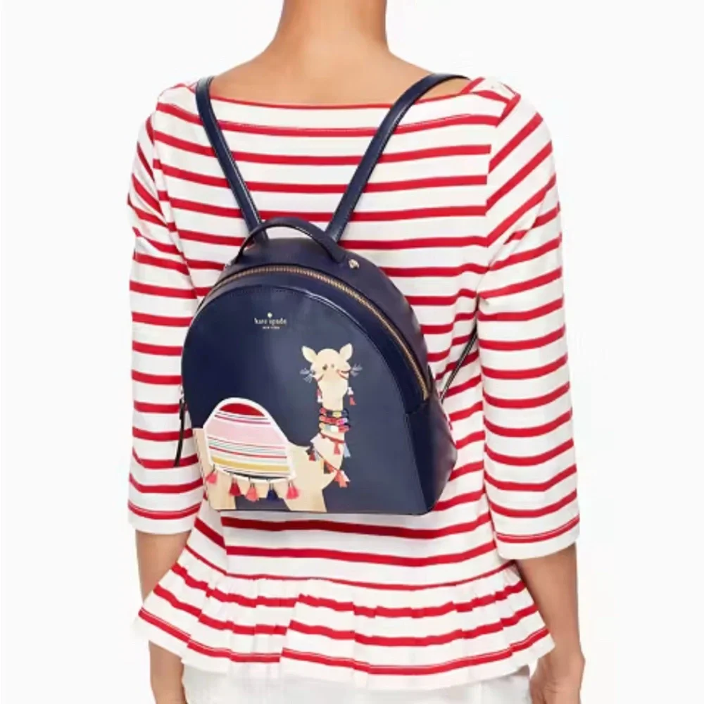 Kate Spade Navy Camel Small Leather Backpack - Picture 14 of 17